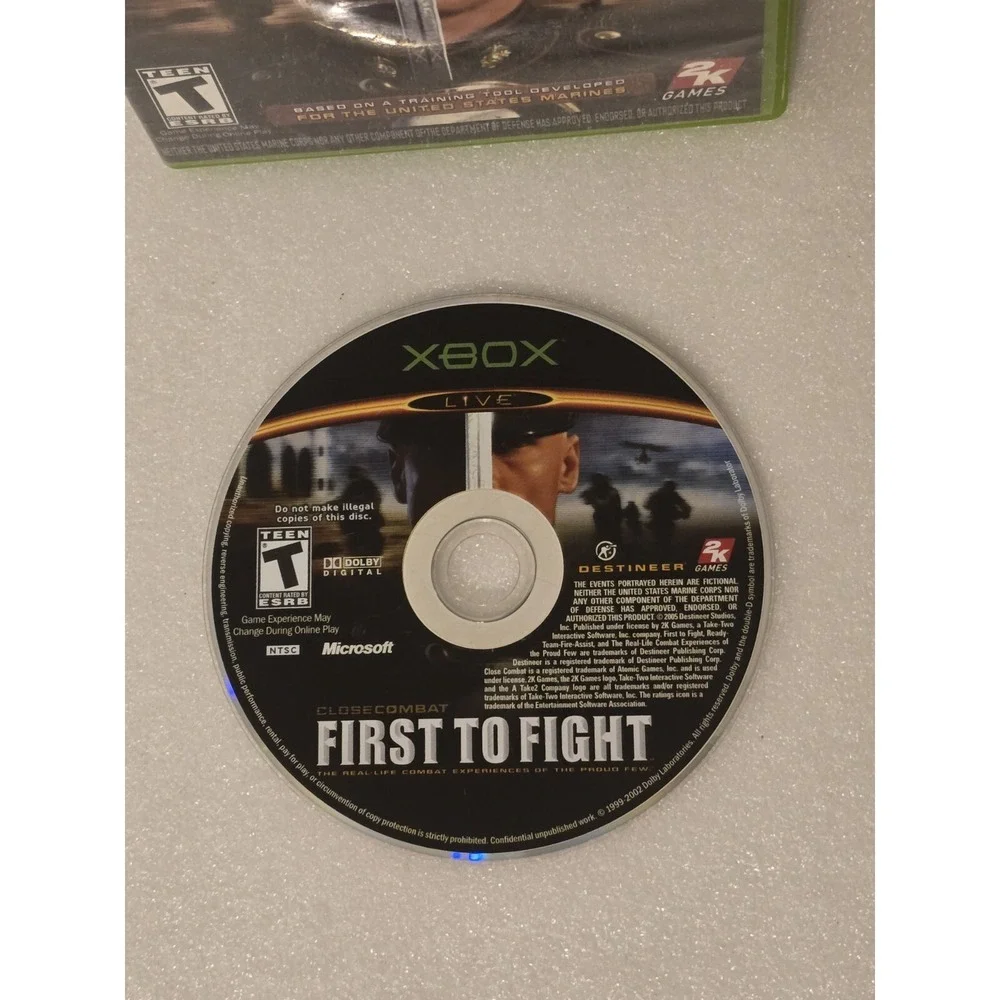 Close Combat: First to‎ Fight (Microsoft Xbox, 2005) w/o Booklet